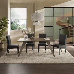 Garnero Arredamenti Tavoli Laccati|Tavoli Da Pranzo-Tavolo 180x90cm bronzo rovere scuro Jonson Tortora - Noce