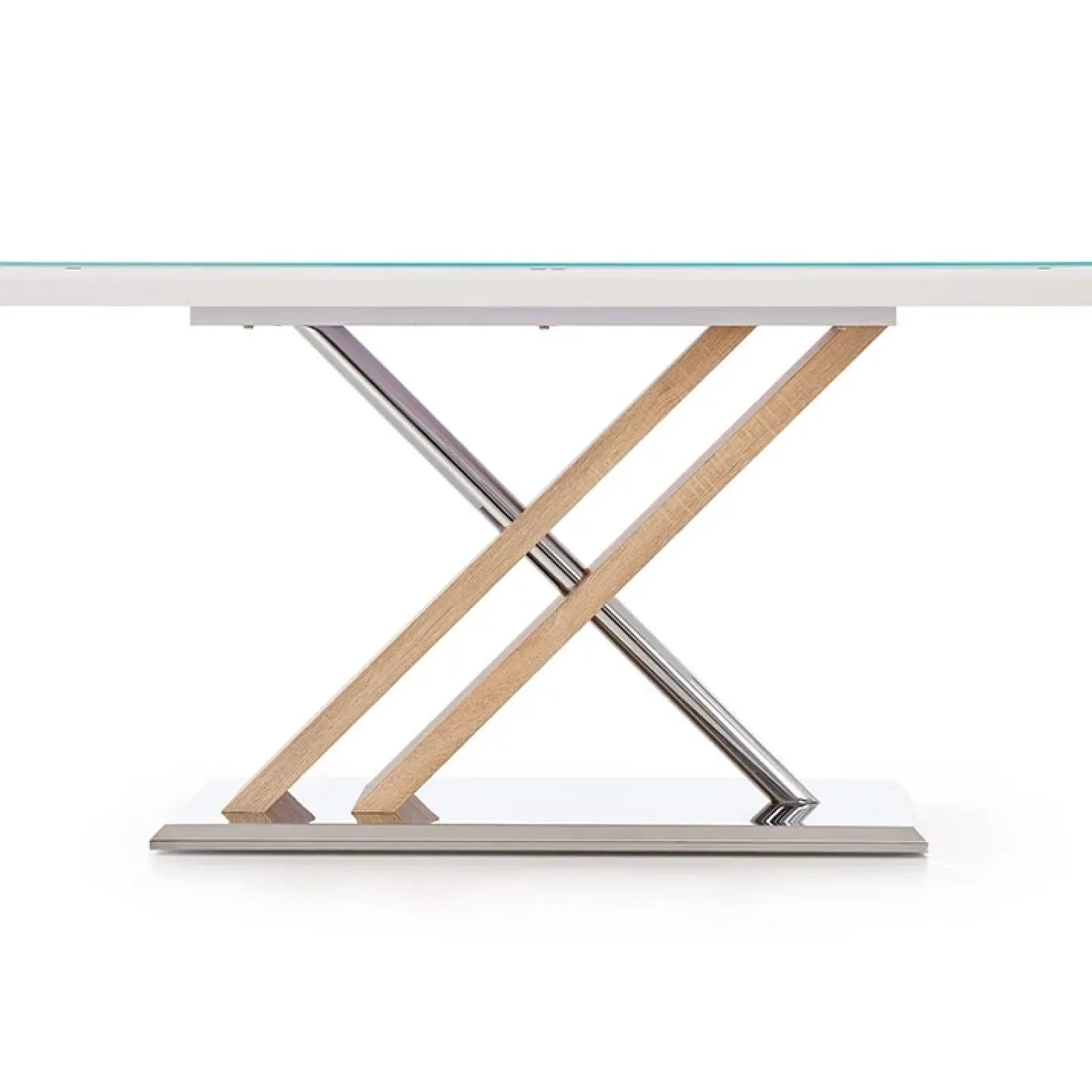 Garnero Arredamenti Tavoli In Vetro|Tavoli Da Pranzo-Tavolo 160x90cm da pranzo in vetro bianco acciaio cromato Mango Gihome®