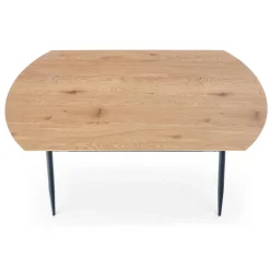 Garnero Arredamenti Tavoli In Legno|Tavoli Da Pranzo-Tavolo 160x90cm da pranzo moderno rovere dorato nero Wilson
