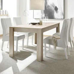 Garnero Arredamenti Tavoli In Legno|Tavoli Da Pranzo-Tavolo 180x90cm da pranzo rettangolare samoa serigrafato Paradise Rovere