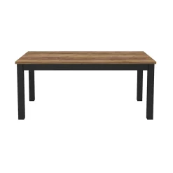Garnero Arredamenti Tavoli In Legno|Tavoli Da Pranzo-Tavolo 180x77cm da pranzo rettangolare quercia nero opaco Nebraska Rovere Rustico - Nero opaco
