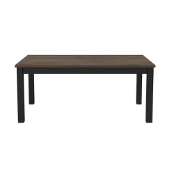Garnero Arredamenti Tavoli In Legno|Tavoli Da Pranzo-Tavolo 180x77cm da pranzo rettangolare rovere scuro nero Nebraska Noce - Nero opaco