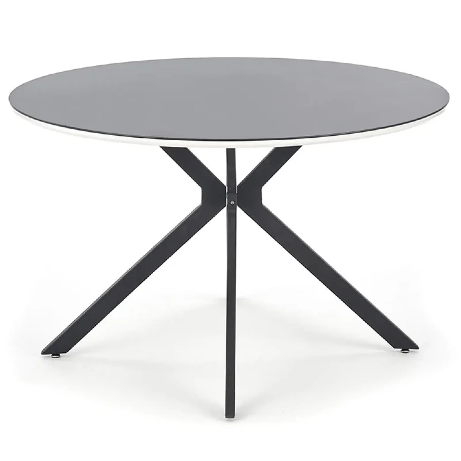 Garnero Arredamenti Tavoli In Legno|Tavoli Da Pranzo-Tavolo 120x120cm da pranzo rotondo moderno vetro nero Anice Gihome®