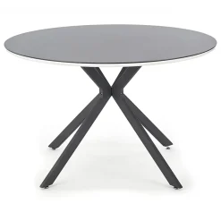 Garnero Arredamenti Tavoli In Legno|Tavoli Da Pranzo-Tavolo 120x120cm da pranzo rotondo moderno vetro nero Anice Gihome®