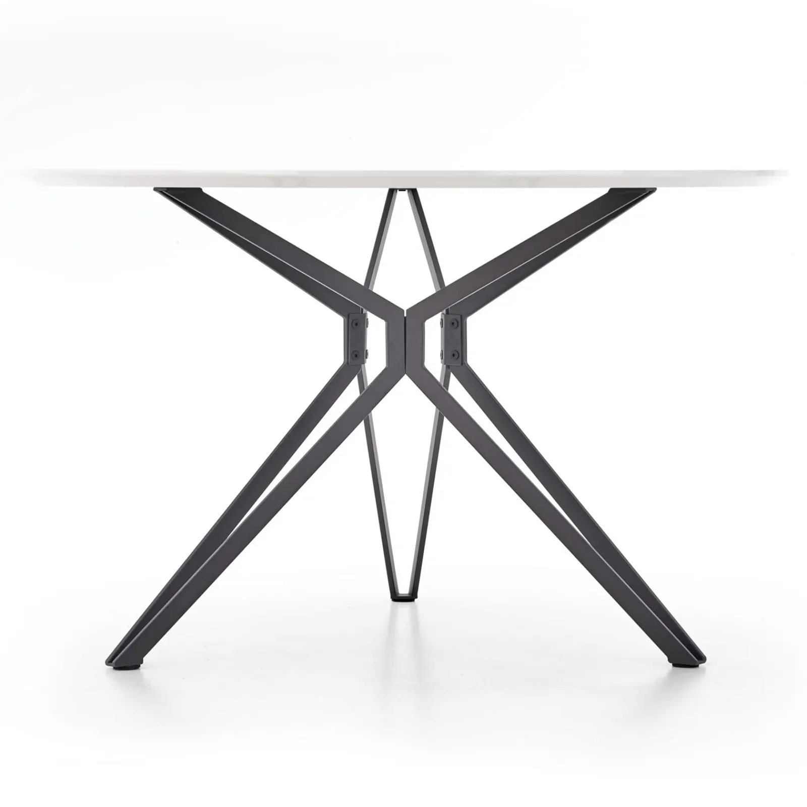 Garnero Arredamenti Tavoli Laccati|Tavoli Da Pranzo-Tavolo 120x120cm da pranzo rotondo bianco nero Margherita Gihome® Bianco Lucido - Nero