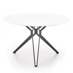 Garnero Arredamenti Tavoli Laccati|Tavoli Da Pranzo-Tavolo 120x120cm da pranzo rotondo bianco nero Margherita Gihome® Bianco Lucido - Nero