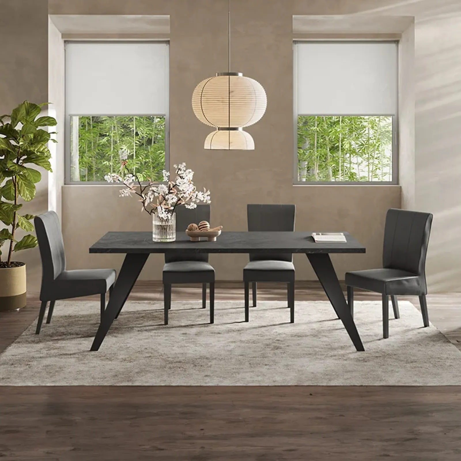 Garnero Arredamenti Tavoli Laccati|Tavoli Da Pranzo-Tavolo 210x90cm grigio scuro gambe in metallo Jonson Ossido - Grigio