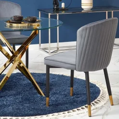 Garnero Arredamenti Tavoli In Vetro|Tavoli Da Pranzo-Tavolo 100x100cm rotondo in vetro acciaio cromato Minerva Gihome® Oro