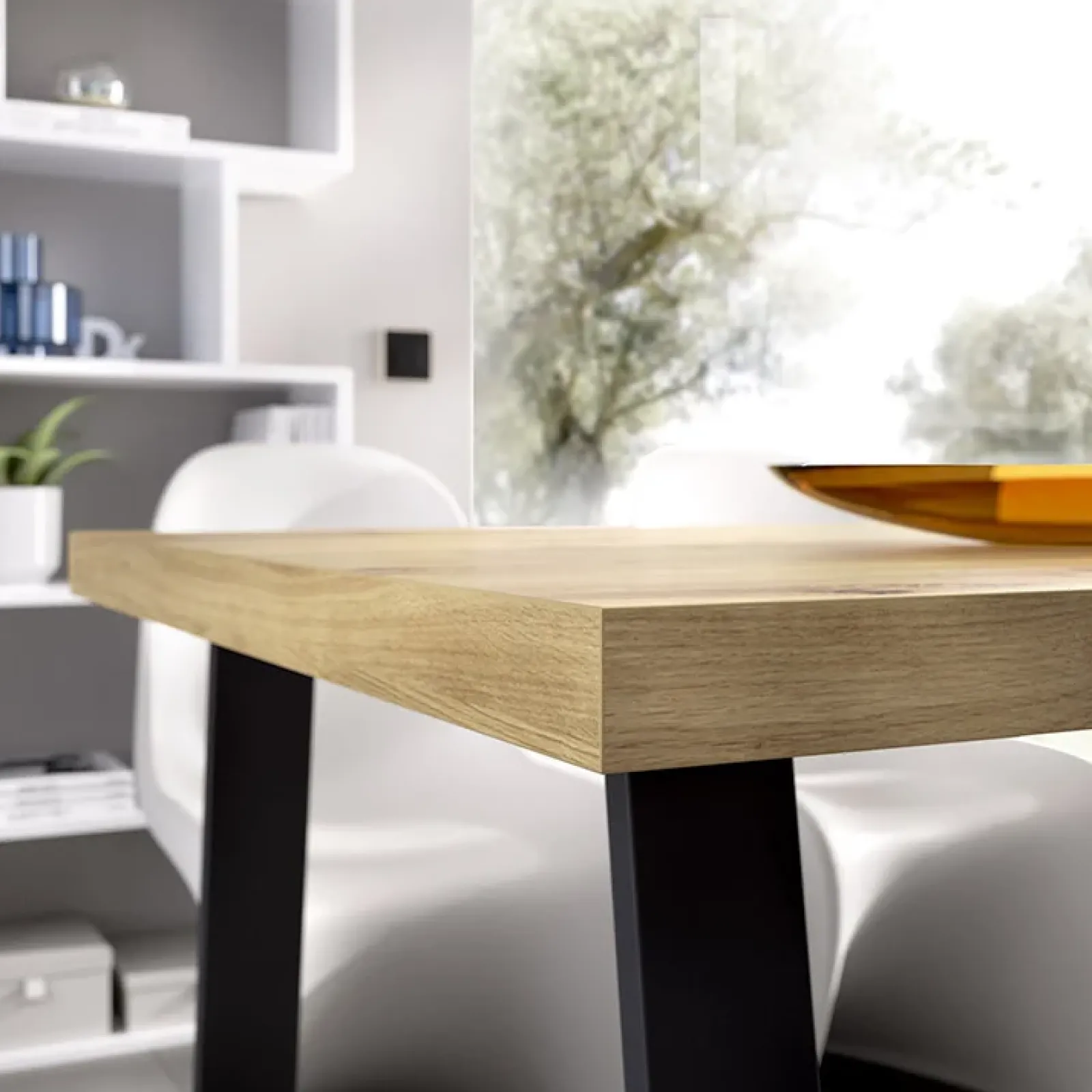 Garnero Arredamenti Tavoli In Legno|Tavoli Da Pranzo-Tavolo 140x90cm rovere gambe nere Mesa