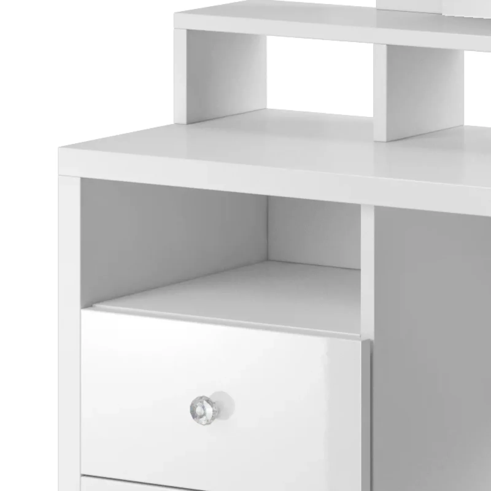 Garnero Arredamenti Scrivanie Per Ragazzi|Toeletta Trucco-Toeletta da trucco con cassetti 120x40cm con specchio e led bianco Eloisa