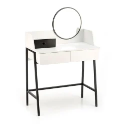 Garnero Arredamenti Toeletta Trucco-Toeletta da trucco con specchio 80x120cm bianco nero Miralda