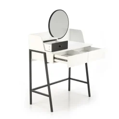 Garnero Arredamenti Toeletta Trucco-Toeletta da trucco con specchio 80x120cm bianco nero Miralda