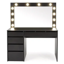 Garnero Arredamenti Toeletta Trucco-Toeletta da trucco con specchio 120x140cm con LED nero Cherie Nero Opaco