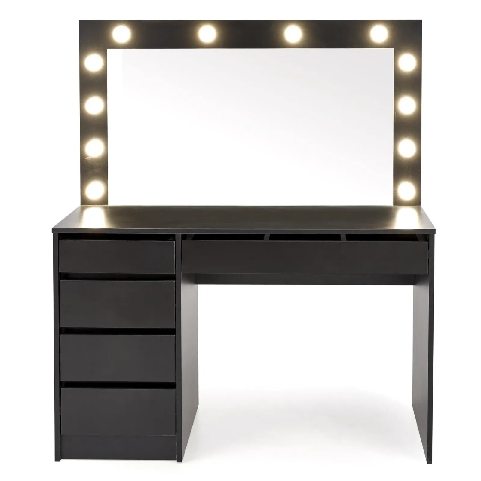 Garnero Arredamenti Toeletta Trucco-Toeletta da trucco con specchio 120x140cm con LED nero Cherie Nero Opaco