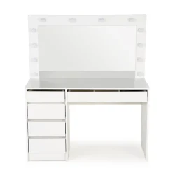 Garnero Arredamenti Toeletta Trucco-Toeletta da trucco con specchio 120x140cm con LED bianco Cherie Bianco Opaco