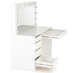 Garnero Arredamenti Toeletta Trucco-Toeletta da trucco con specchio 120x140cm con LED bianco Cherie Bianco Opaco