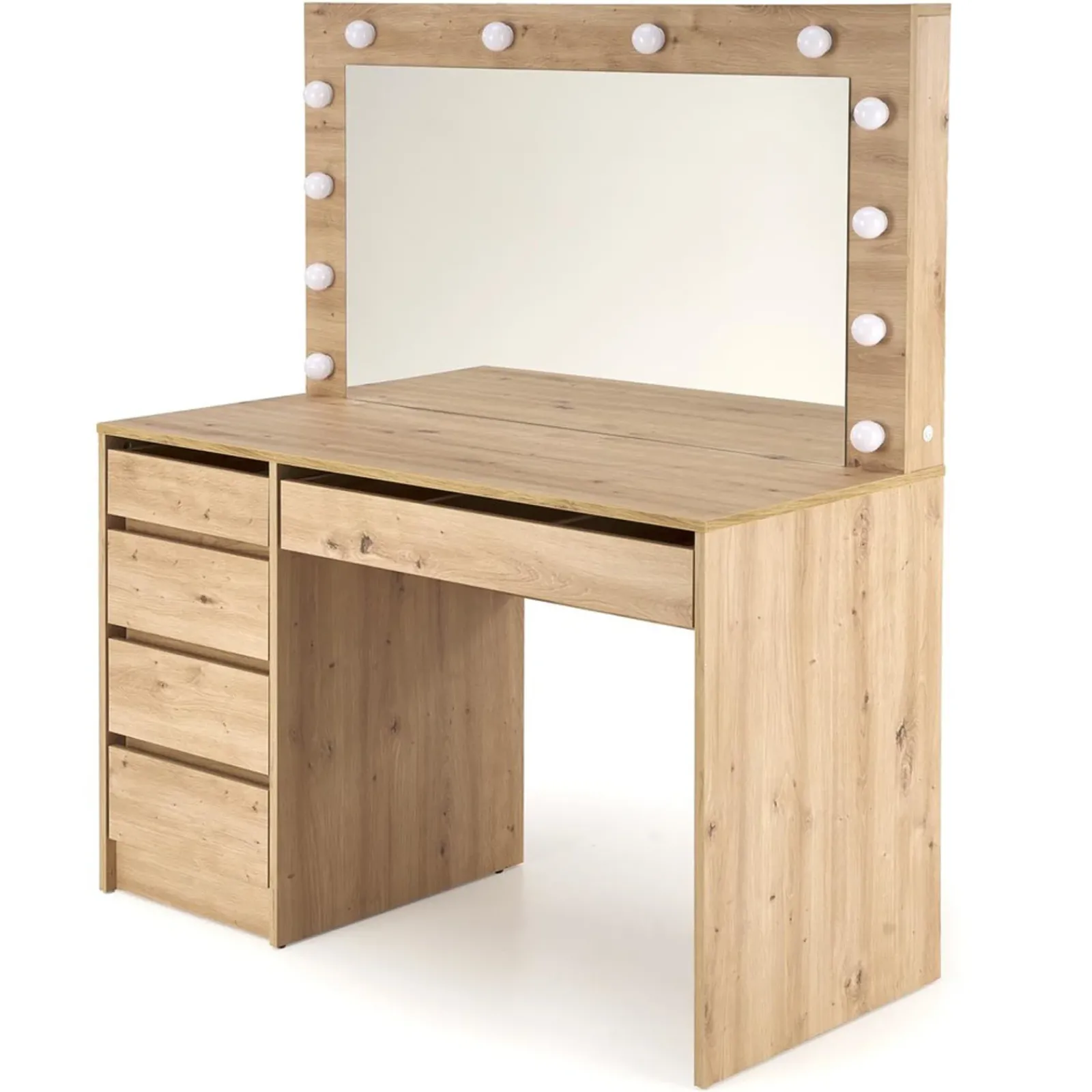 Garnero Arredamenti Toeletta Trucco-Toeletta da trucco con specchio 120x140cm con LED Cherie Rovere