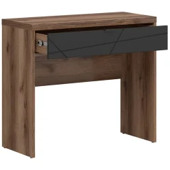 Garnero Arredamenti Toeletta Trucco-Toletta trucco consolle 90x80cm rovere scuro nero opaco Elin