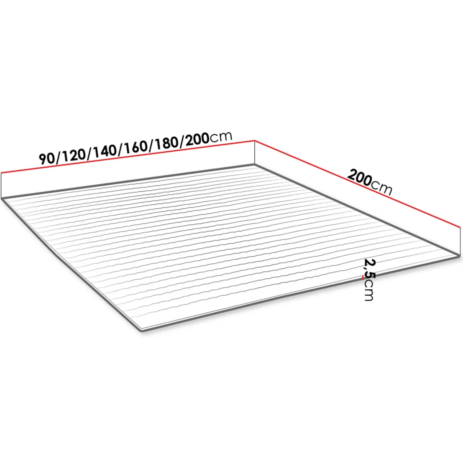 Garnero Arredamenti Topper|Topper-Topper matrimoniale oversize 180x200cm trapuntato imbottito con elastici bianco Corsica