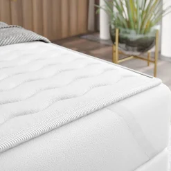 Garnero Arredamenti Topper|Topper-Topper matrimoniale 160x200cm trapuntato imbottito con elastici bianco Corsica