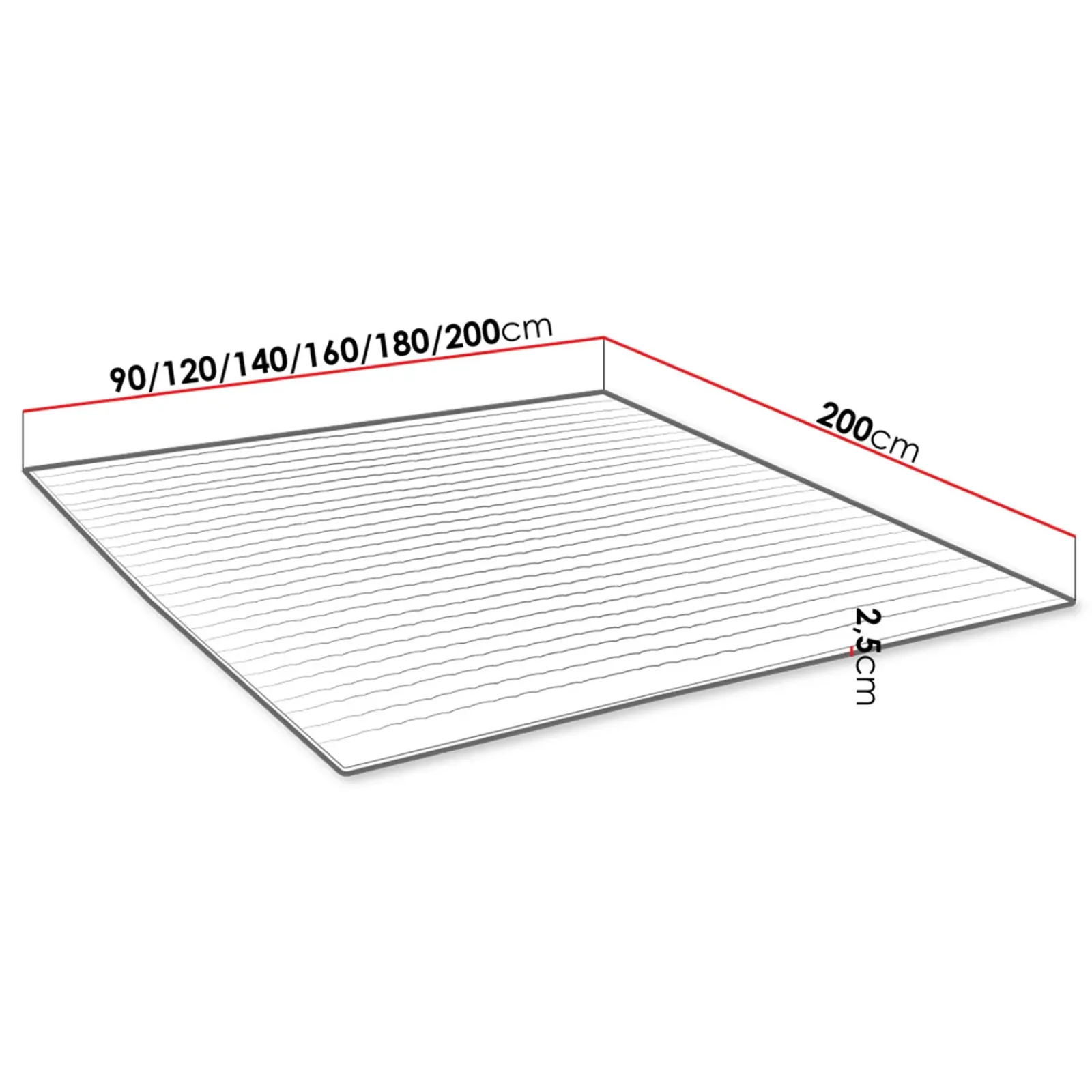 Garnero Arredamenti Topper|Topper-Topper matrimoniale 160x200cm trapuntato imbottito con elastici bianco Corsica