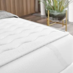 Garnero Arredamenti Topper|Topper-Topper piazza e mezza 120x200cm trapuntato imbottito con elastici bianco Corsica