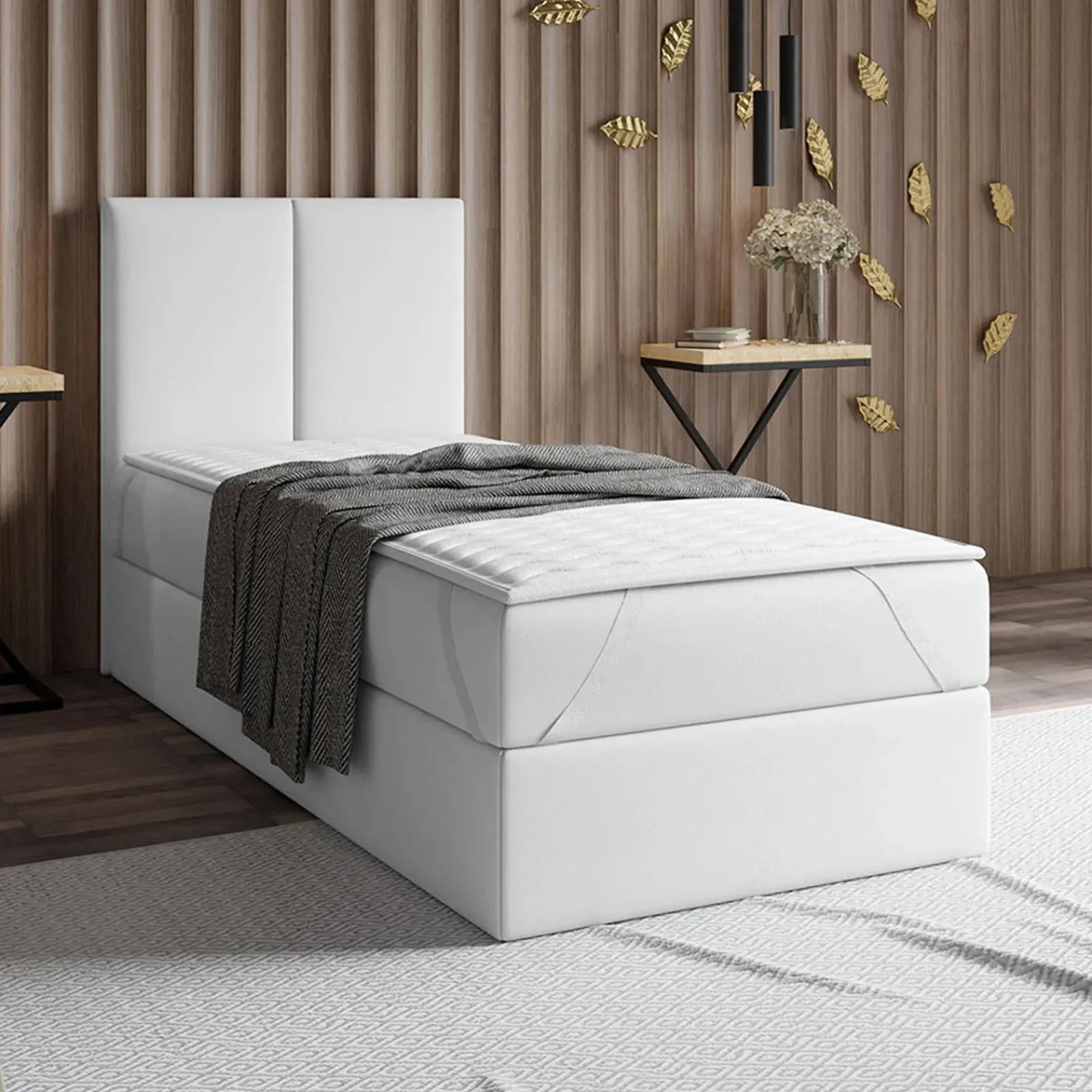 Garnero Arredamenti Topper|Topper-Topper singolo 90x200cm trapuntato imbottito con elastici bianco Corsica