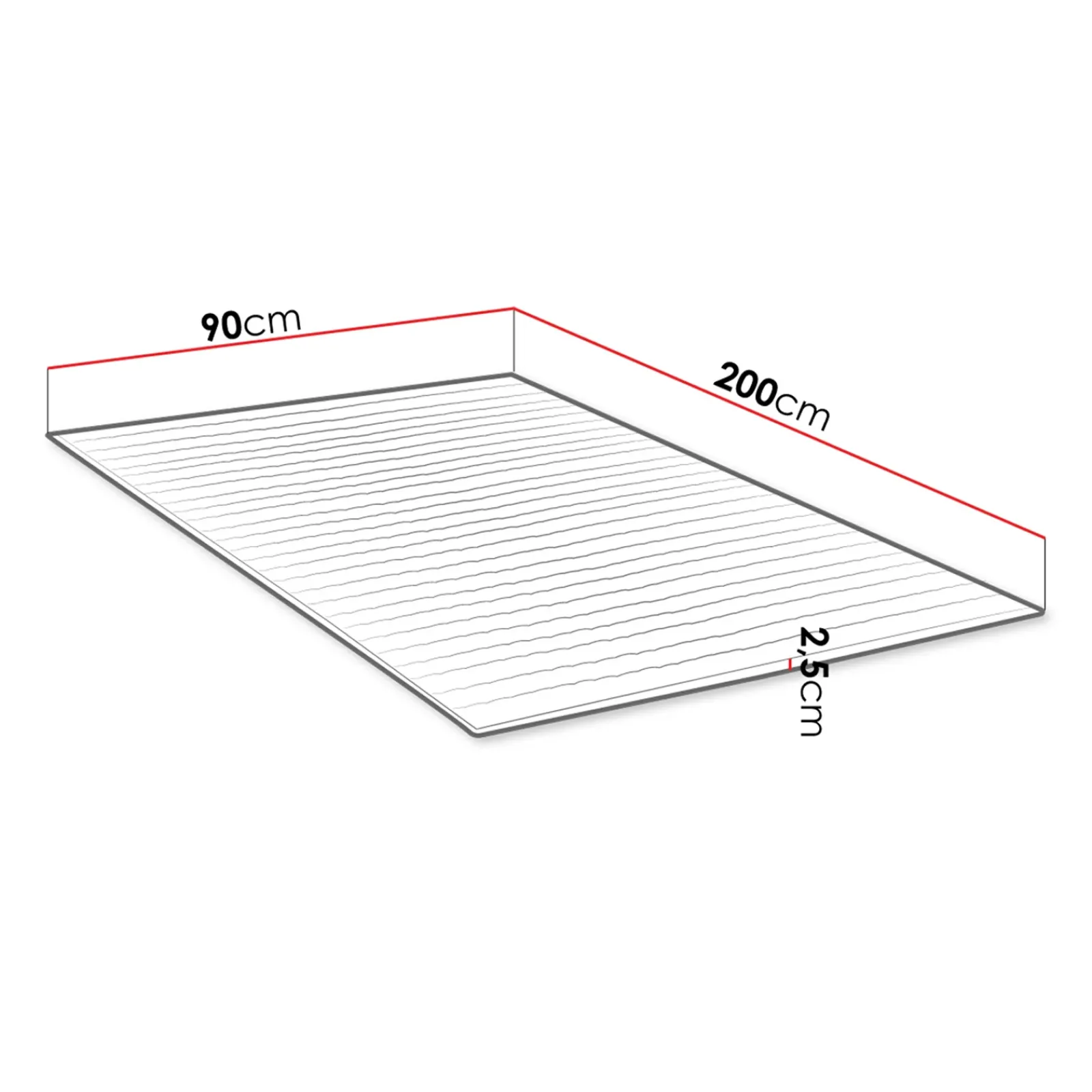 Garnero Arredamenti Topper|Topper-Topper singolo 90x200cm trapuntato imbottito con elastici bianco Corsica