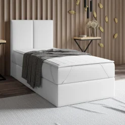 Garnero Arredamenti Topper|Topper-Topper singolo 80x200cm trapuntato imbottito con elastici bianco Corsica