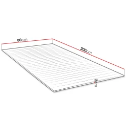 Garnero Arredamenti Topper|Topper-Topper singolo 80x200cm trapuntato imbottito con elastici bianco Corsica