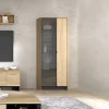 Garnero Arredamenti Vetrinette|Vetrinette-Vetrina alta 73x196h cm 2 ante rovere nero Alabaster