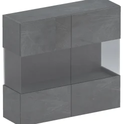 Garnero Arredamenti Mensole E Pensili|Vetrinette-Vetrina sospesa 95x88h cm 2 ante Sunset Antracite