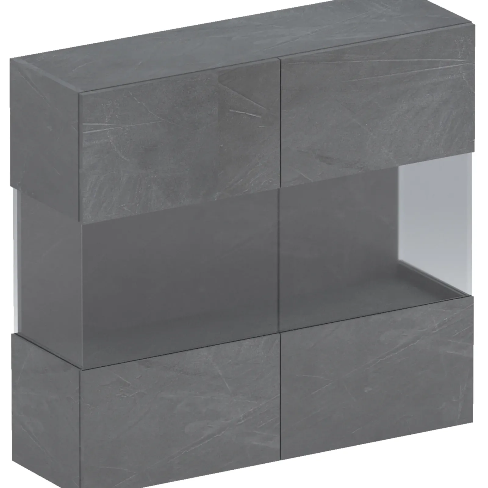 Garnero Arredamenti Mensole E Pensili|Vetrinette-Vetrina sospesa 95x88h cm 2 ante Sunset Antracite