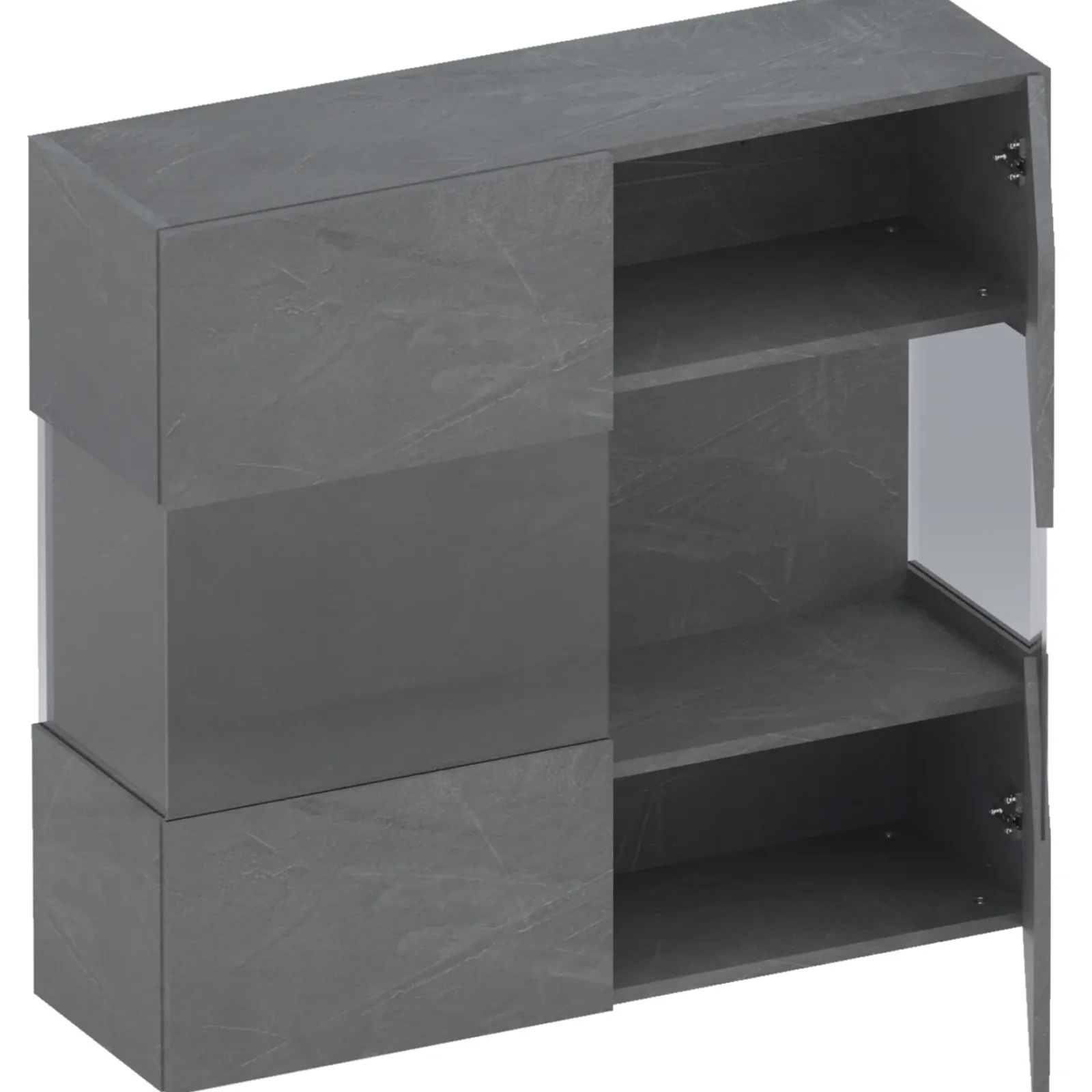 Garnero Arredamenti Mensole E Pensili|Vetrinette-Vetrina sospesa 95x88h cm 2 ante Sunset Antracite