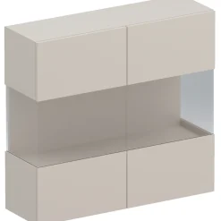 Garnero Arredamenti Mensole E Pensili|Vetrinette-Vetrina sospesa 95x88h cm 2 ante Sunset Beige