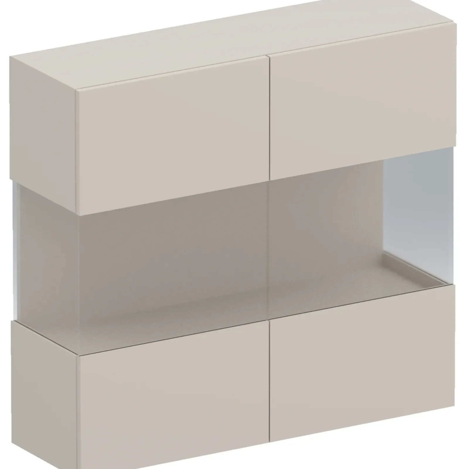 Garnero Arredamenti Mensole E Pensili|Vetrinette-Vetrina sospesa 95x88h cm 2 ante Sunset Beige