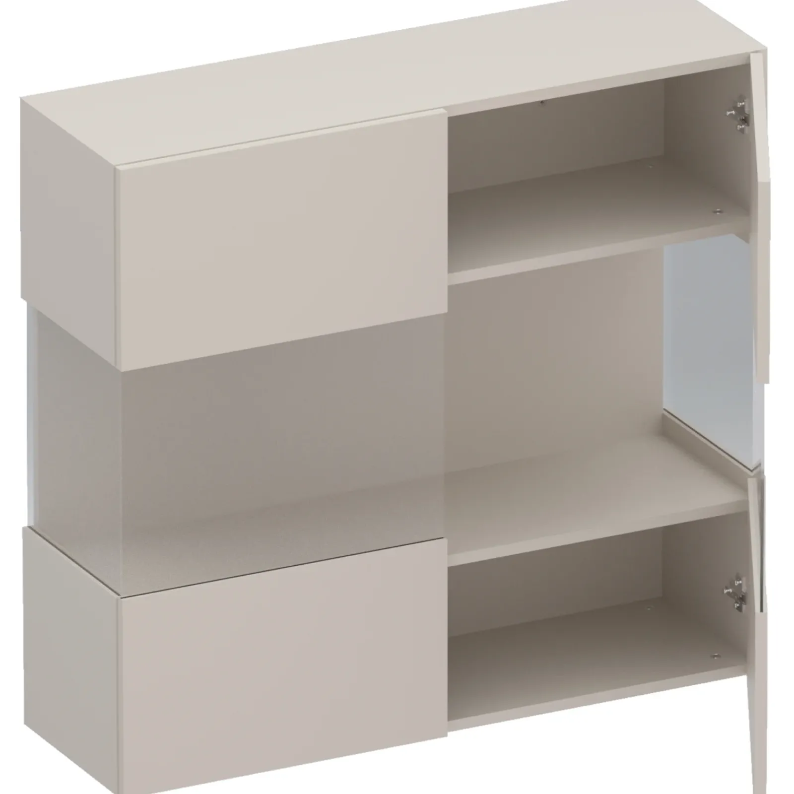 Garnero Arredamenti Mensole E Pensili|Vetrinette-Vetrina sospesa 95x88h cm 2 ante Sunset Beige