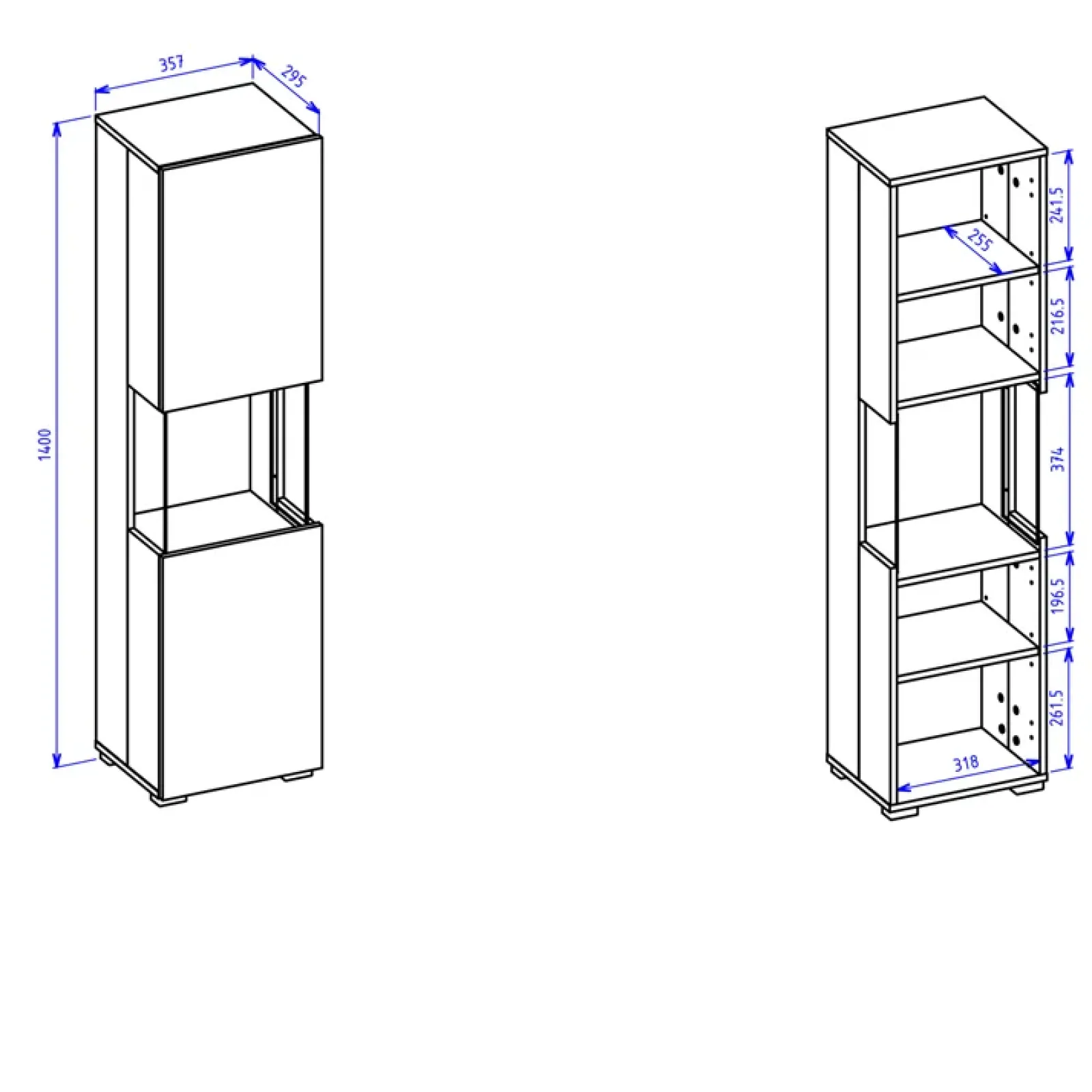 Garnero Arredamenti Vetrinette|Vetrinette-Vetrina sospesa 36x140h cm da parete nero rovere Fusion Nero Opaco