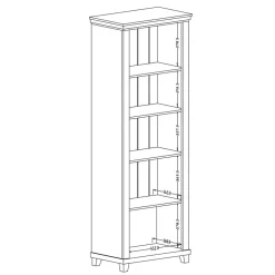 Garnero Arredamenti Vetrinette|Vetrinette-Vetrina 71x200h cm 1 anta destra rovere Texel Bianco Frassinato