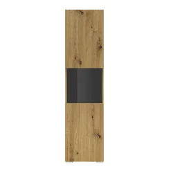 Garnero Arredamenti Vetrinette|Vetrinette-Vetrina 36x140h cm da parete nero Fusion Rovere