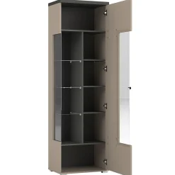 Garnero Arredamenti Vetrinette|Vetrinette-Vetrina 55x180h cm moderna beige grigio Matt