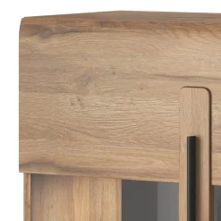 Garnero Arredamenti Vetrinette|Vetrinette-Vetrinetta bassa 90x136h cm 2 ante soggiorno rovere Maiorca