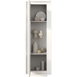 Garnero Arredamenti Vetrinette|Vetrinette-Vetrinetta 67x197cm 1 anta moderna Deluxe Bianco Opaco
