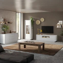 Garnero Arredamenti Vetrinette|Vetrinette-Vetrinetta 67x197cm 1 anta moderna Deluxe Bianco Opaco