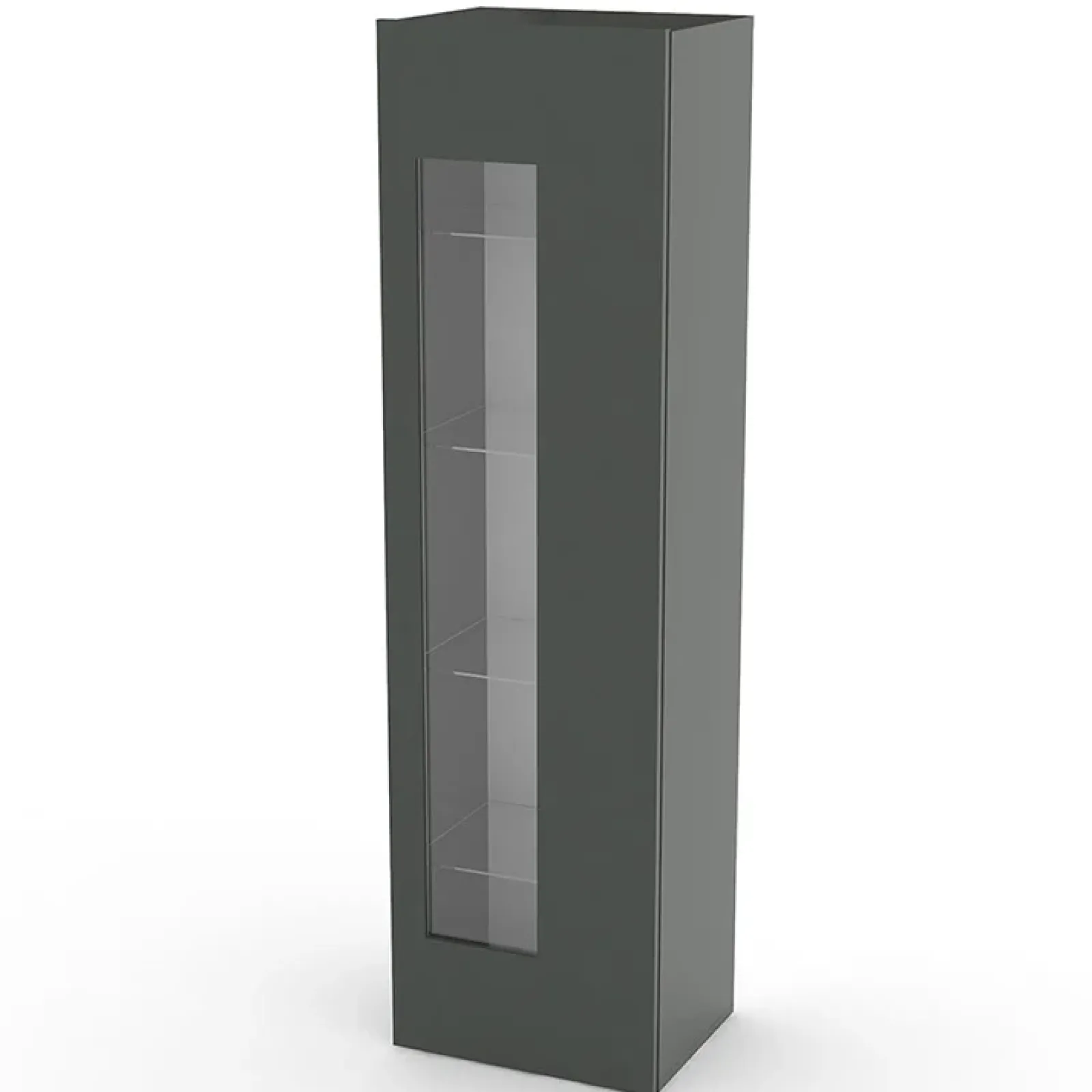 Garnero Arredamenti Vetrinette|Vetrinette-Vetrinetta 45x162h cm 1 anta lucido Light Small Gihome® Antracite