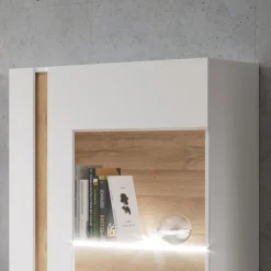 Garnero Arredamenti Vetrinette|Vetrinette-Vetrinetta 72x154h cm 1 anta bianco rovere Noa Gihome®