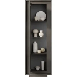 Garnero Arredamenti Vetrinette|Vetrinette-Vetrinetta 67x197h cm 1 anta moderna Deluxe Antracite