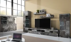 Garnero Arredamenti Vetrinette|Vetrinette-Vetrinetta 45x160h cm 1 anta sinistra moderna Frisk Ossido