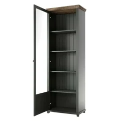 Garnero Arredamenti Vetrinette|Vetrinette-Vetrinetta 71x200h cm 1 anta sinistra soggiorno quercia Texel Verde