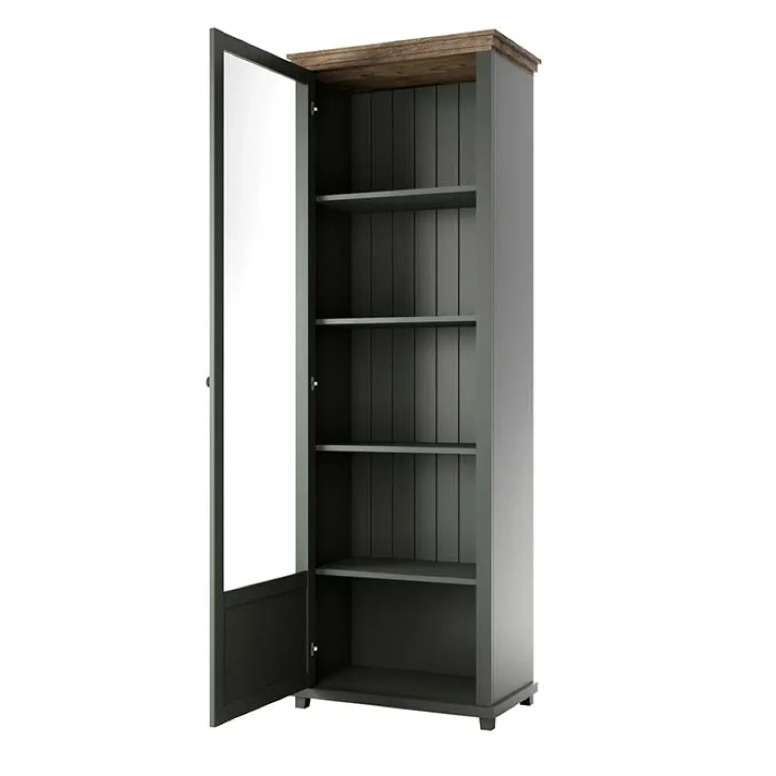 Garnero Arredamenti Vetrinette|Vetrinette-Vetrinetta 71x200h cm 1 anta sinistra soggiorno quercia Texel Verde